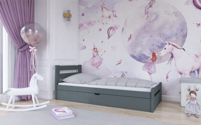 Lano - Otroška postelja Nela - 80x180 cm - Grafit