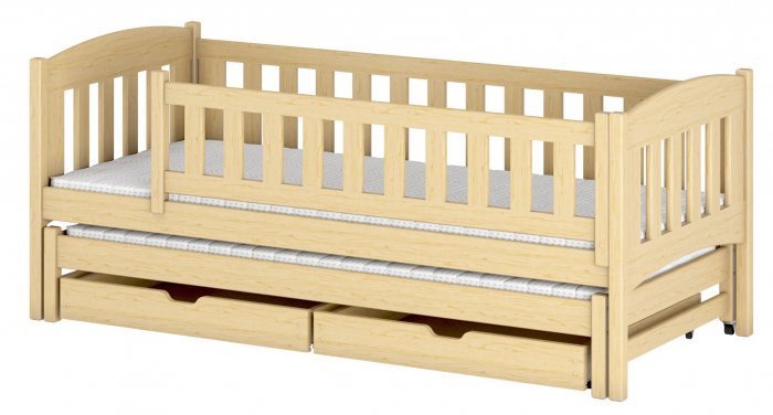 Lano - Otroška postelja z dodatnim ležiščem Amelka - 80x160 cm - Bor