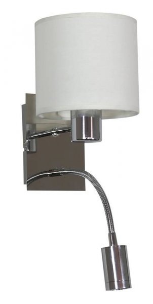 Candellux - Stenska svetilka Sylwana 1x40W E14 + LED - bela/krom