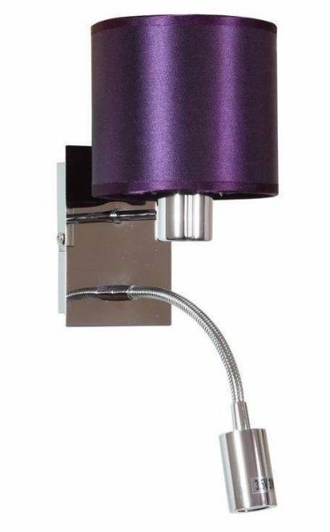 Candellux - Stenska svetilka Sylwana 1x40W E14 + LED - vijolična/krom